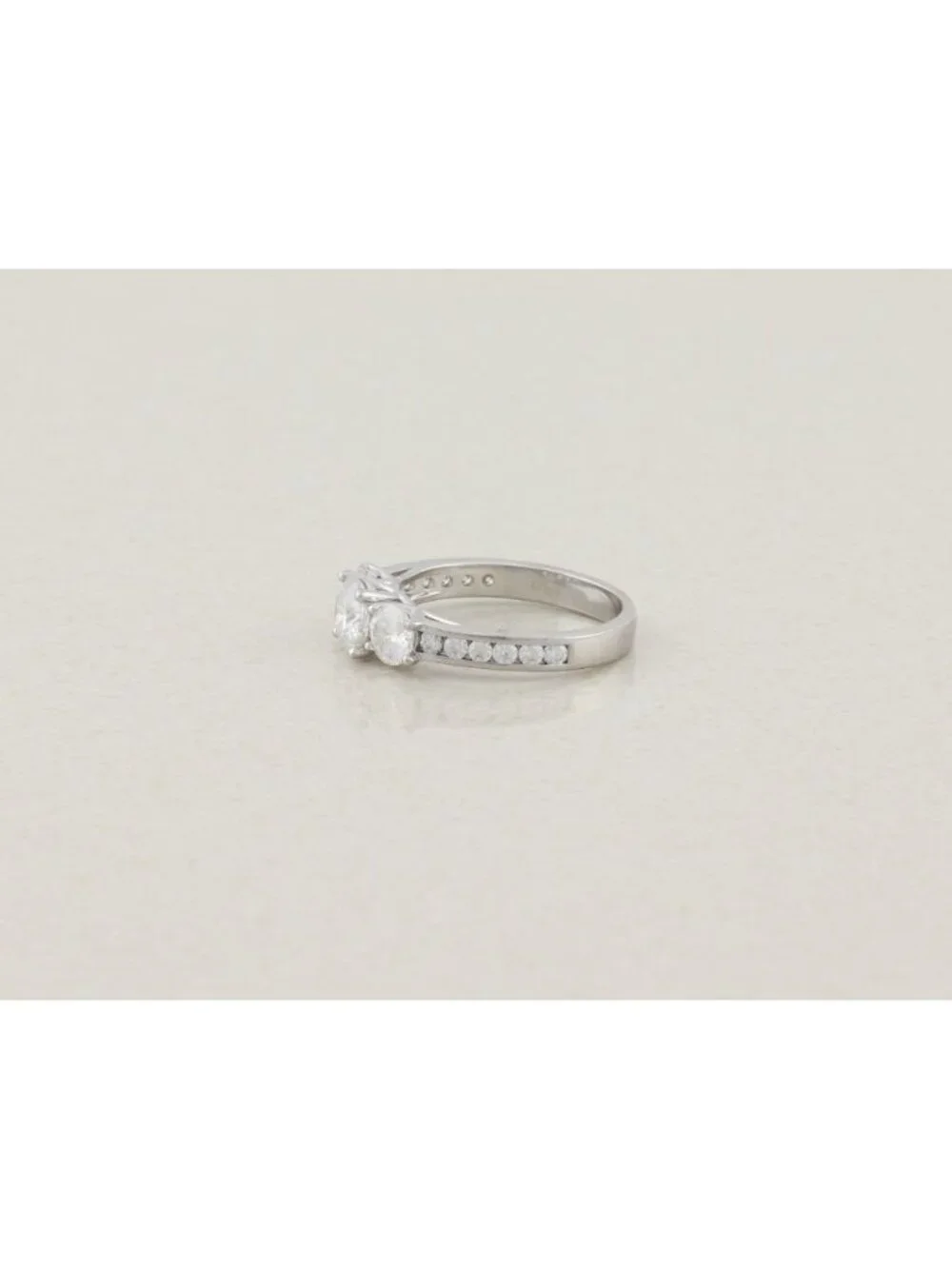Sterling Silver Lab Created Moissanite Ring Sparkly 8 1/4  Engagement Ring